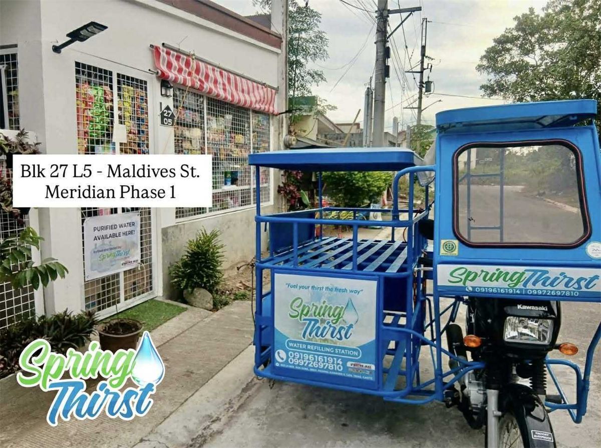 Spring Thirst mobile water delivery tricycle at Meridian Phase 1